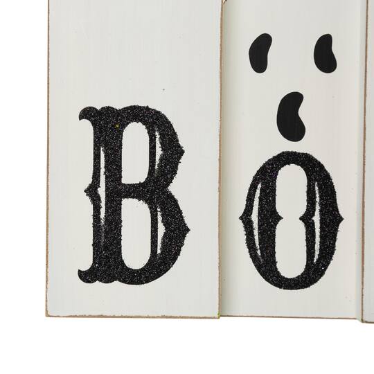 Glitzhome® 12" Ghost Halloween Wooden Table Decor